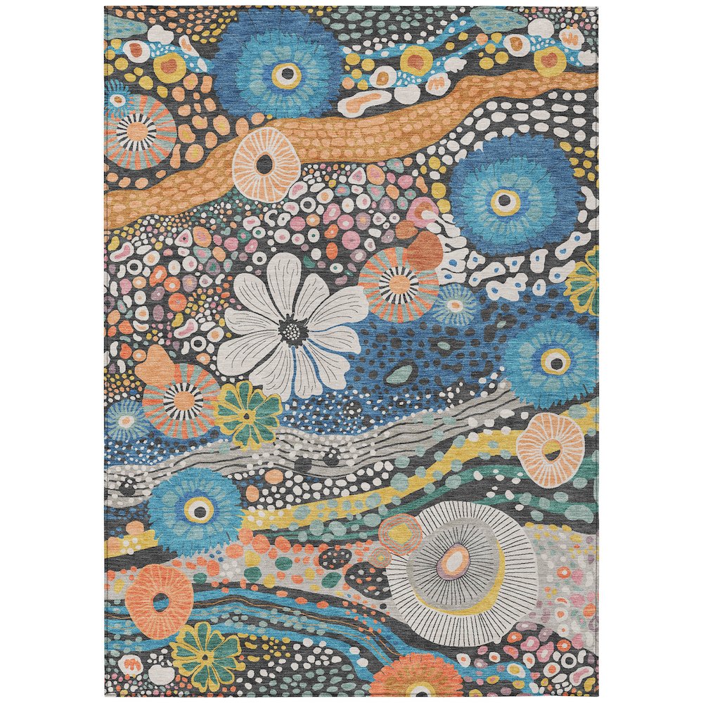 Machine Washable Indoor/Outdoor Chantille ACN2498 Gray 3' x 5' Rug. Picture 1