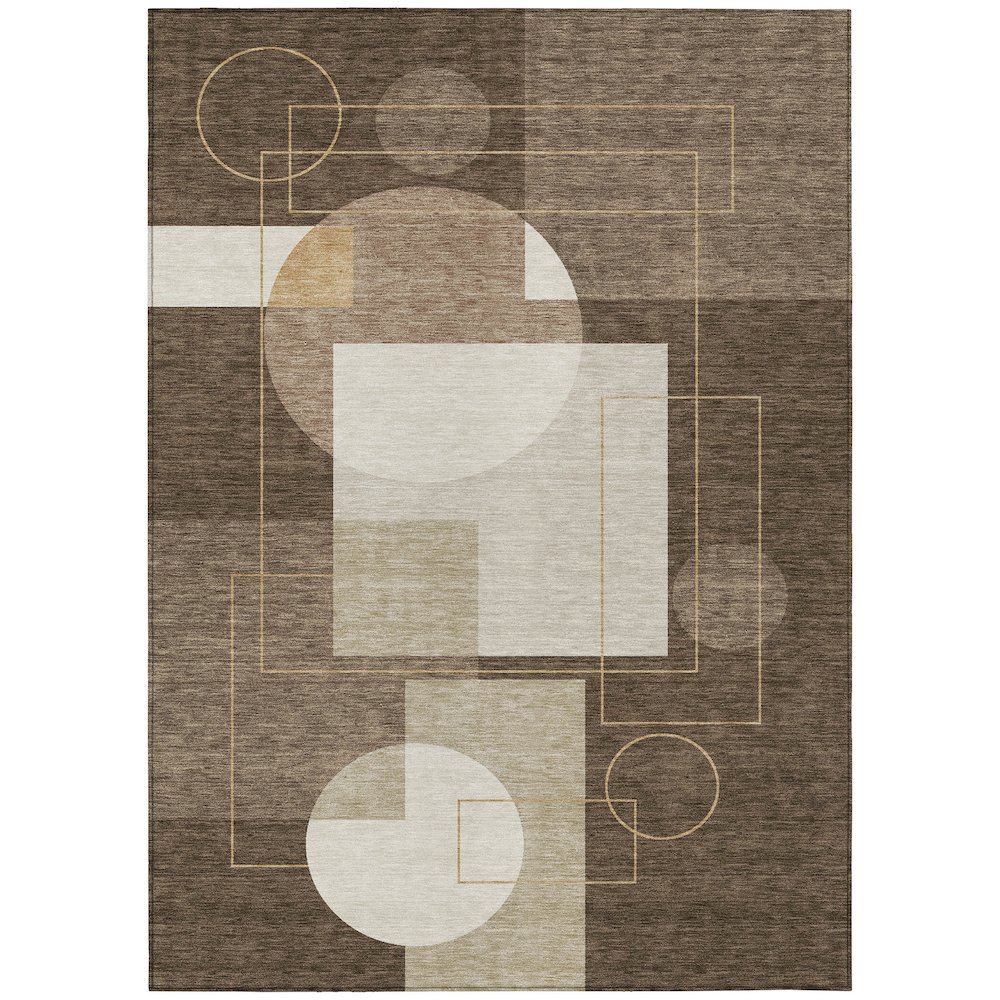 Machine Washable Indoor/Outdoor Chantille ACN2500 Brown 3' x 5' Rug. Picture 1