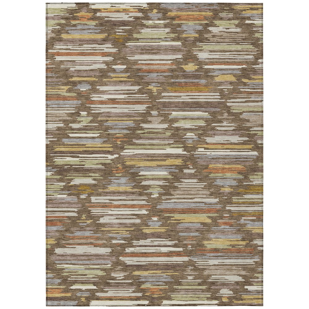 Machine Washable Indoor/Outdoor Chantille ACN2502 Brown 3' x 5' Rug. Picture 1