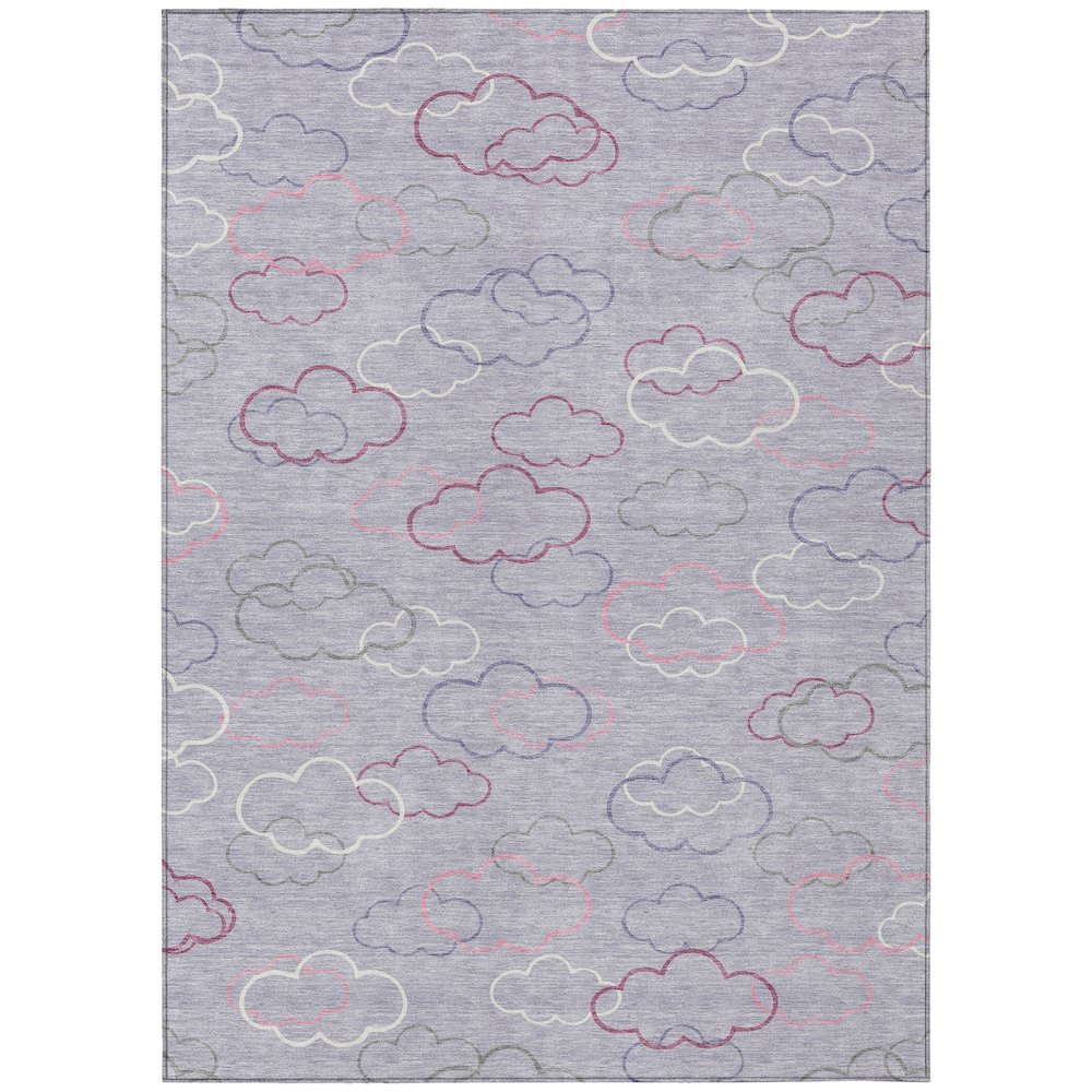Machine Washable Indoor/Outdoor Chantille ACN2508 Purple 3' x 5' Rug. Picture 1
