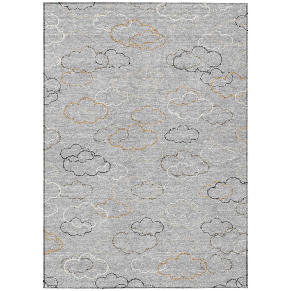 Machine Washable Indoor/Outdoor Chantille ACN2508 Gray 3' x 5' Rug. Picture 1