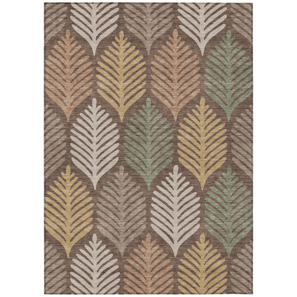 Machine Washable Indoor/Outdoor Chantille ACN2515 Brown 3' x 5' Rug. Picture 1