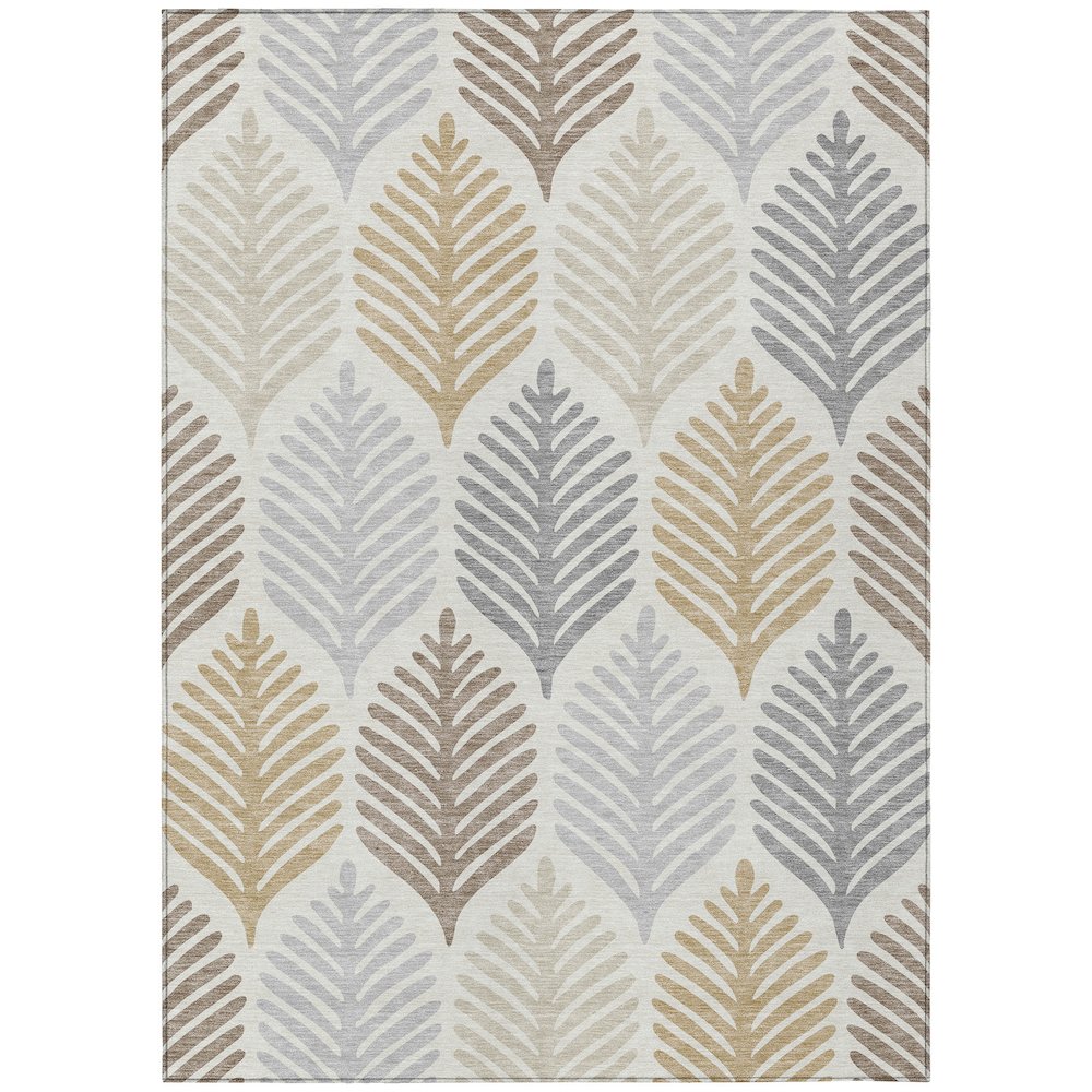 Machine Washable Indoor/Outdoor Chantille ACN2515 Ivory 3' x 5' Rug. Picture 1