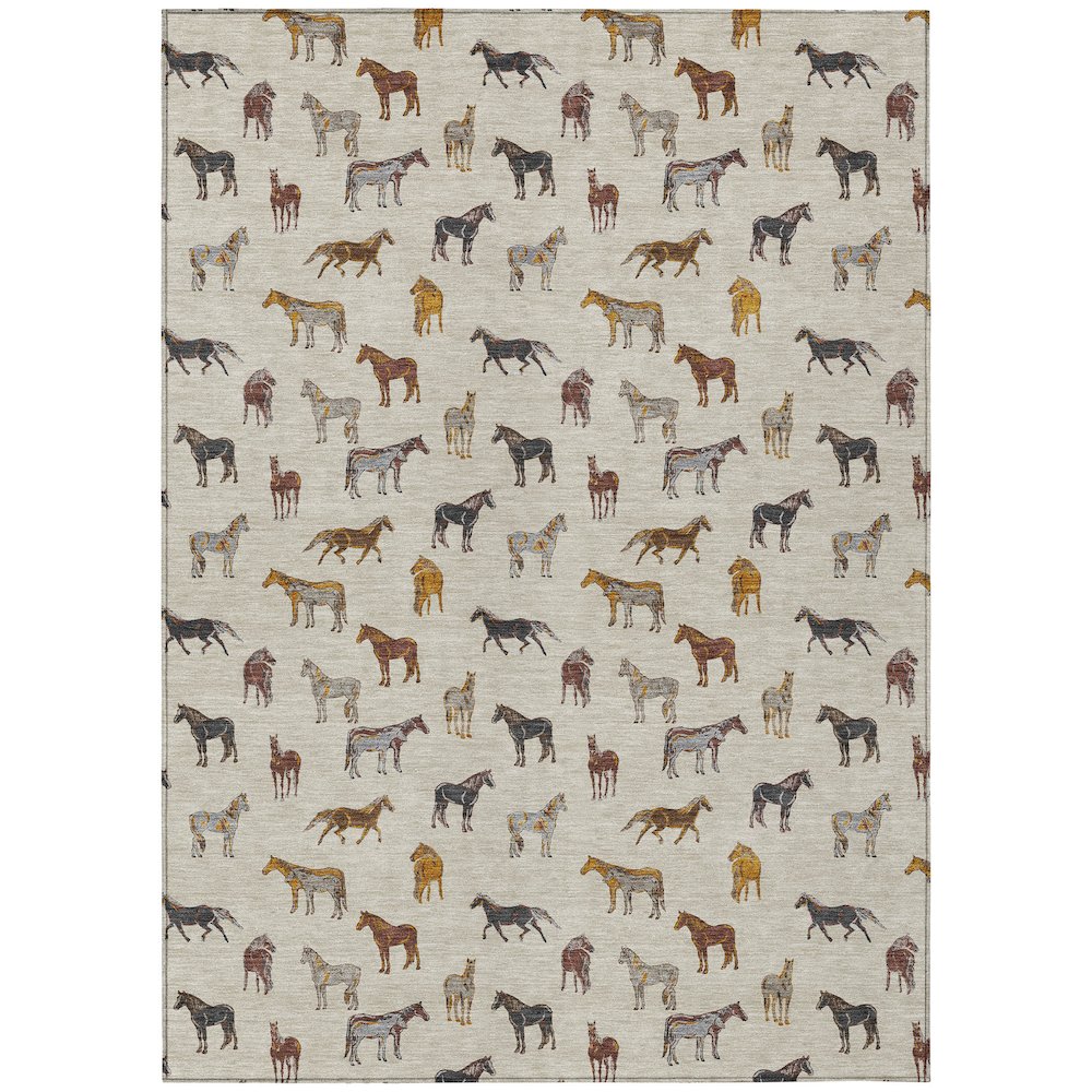 Machine Washable Indoor/Outdoor Chantille ACN2521 Brown 3' x 5' Rug. Picture 1