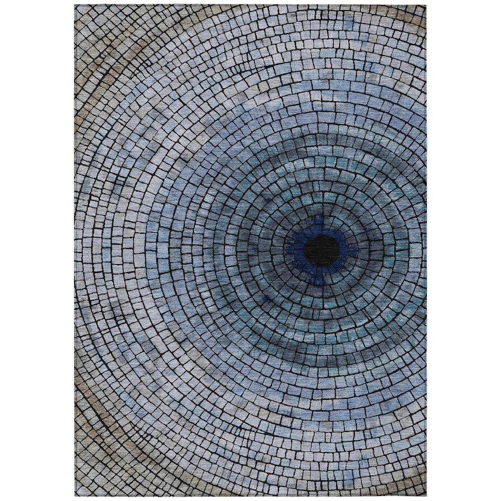 Machine Washable Indoor/Outdoor Chantille ACN2524 Blue 3' x 5' Rug. Picture 1