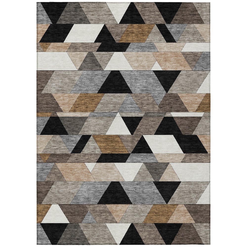 Machine Washable Indoor/Outdoor Chantille ACN2526 Black 3' x 5' Rug. Picture 1