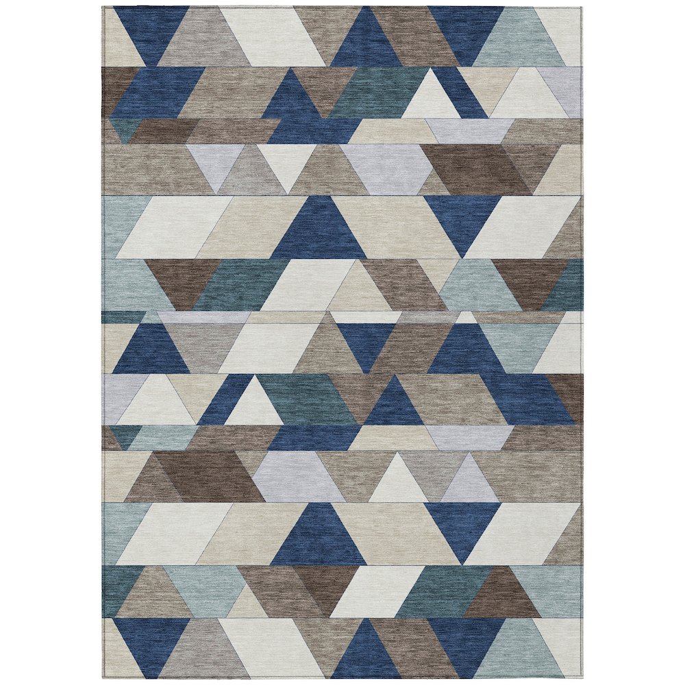 Machine Washable Indoor/Outdoor Chantille ACN2526 Blue 3' x 5' Rug. Picture 1
