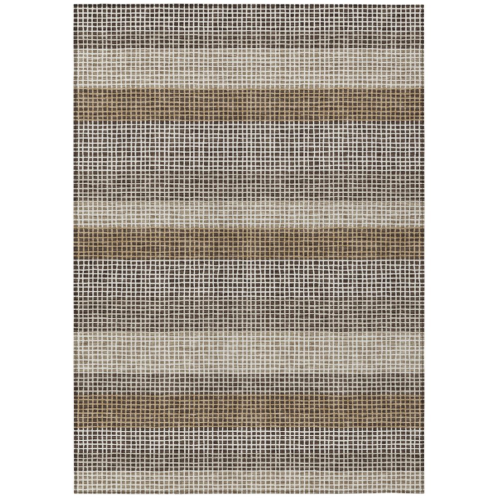 Machine Washable Indoor/Outdoor Chantille ACN2530 Brown 3' x 5' Rug. Picture 1