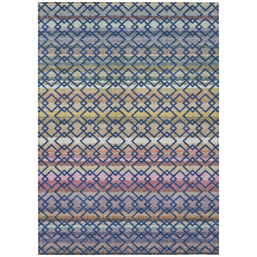 Machine Washable Indoor/Outdoor Chantille ACN2531 Blue 3' x 5' Rug. Picture 1