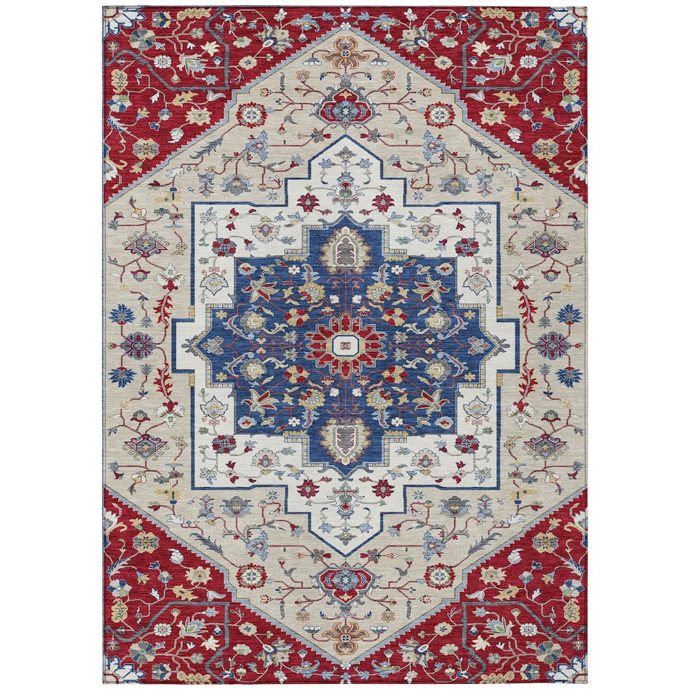 Machine Washable Indoor/Outdoor Chantille ACN2533 Red 3' x 5' Rug. Picture 1