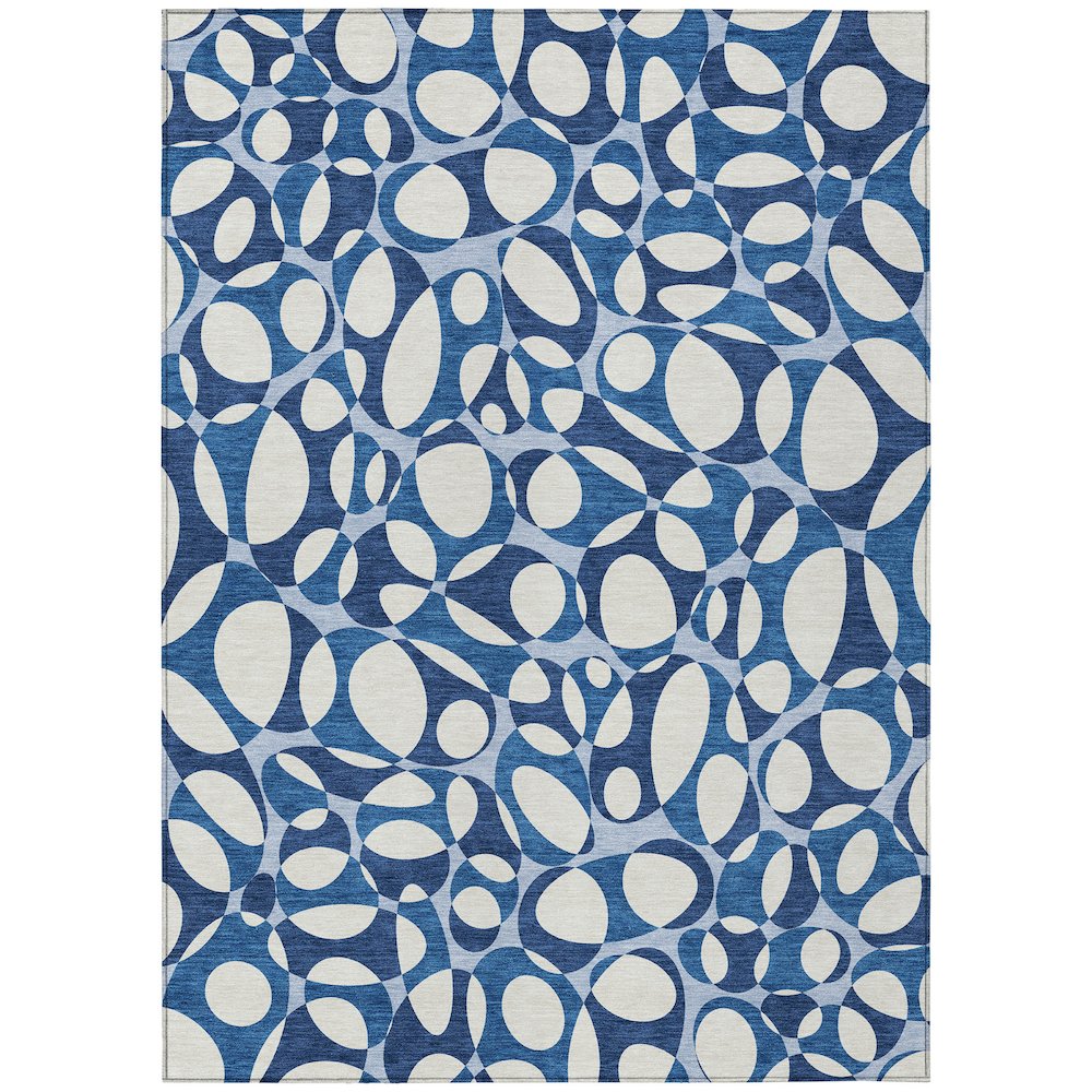 Machine Washable Indoor/Outdoor Chantille ACN2536 Blue 3' x 5' Rug. Picture 1