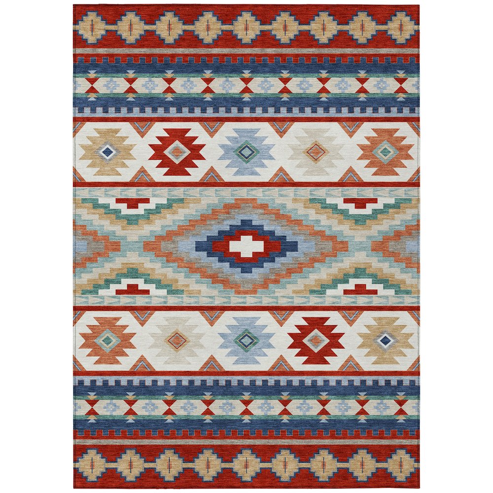 Machine Washable Indoor/Outdoor Chantille ACN2539 Red 3' x 5' Rug. Picture 1