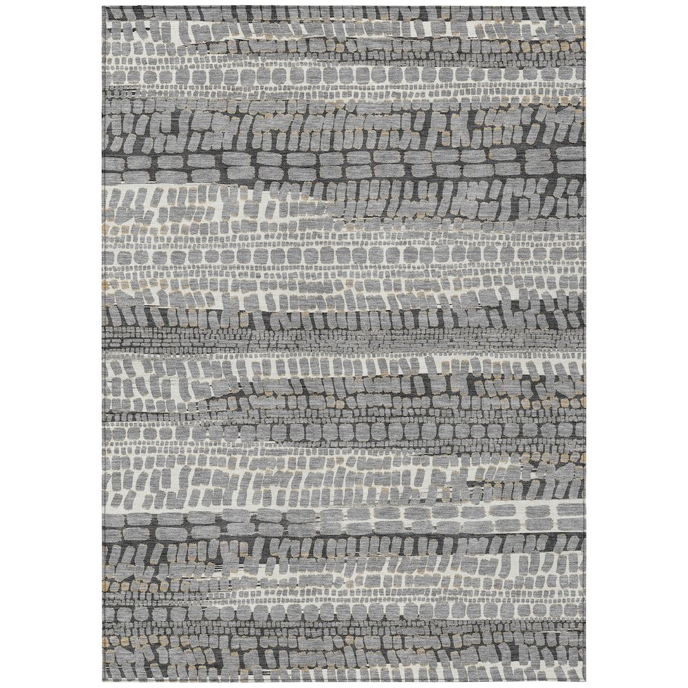 Machine Washable Indoor/Outdoor Chantille ACN2540 Gray 3' x 5' Rug. Picture 1