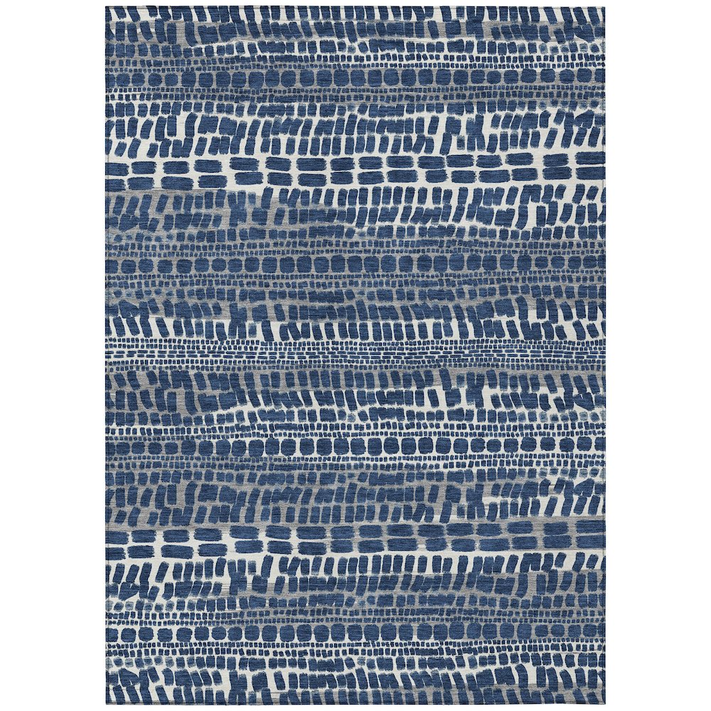 Machine Washable Indoor/Outdoor Chantille ACN2540 Blue 3' x 5' Rug. Picture 1