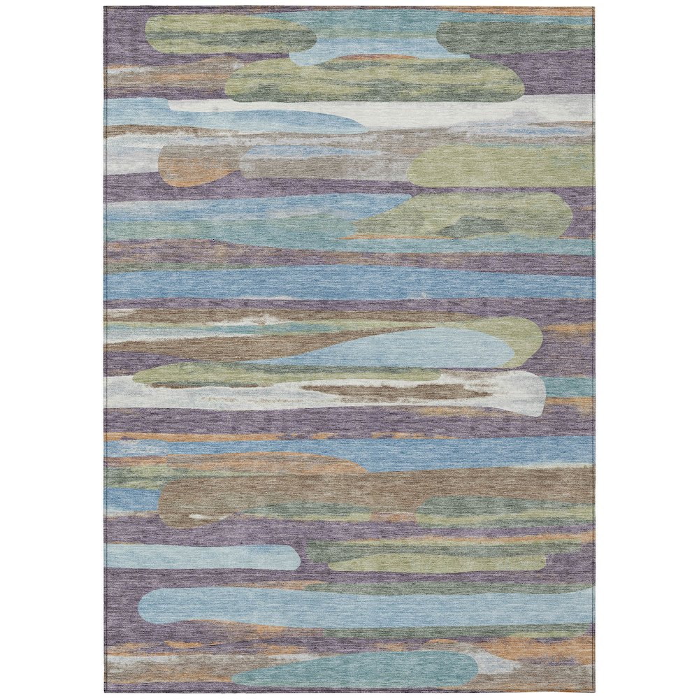 Machine Washable Indoor/Outdoor Chantille ACN2542 Purple 3' x 5' Rug. Picture 1