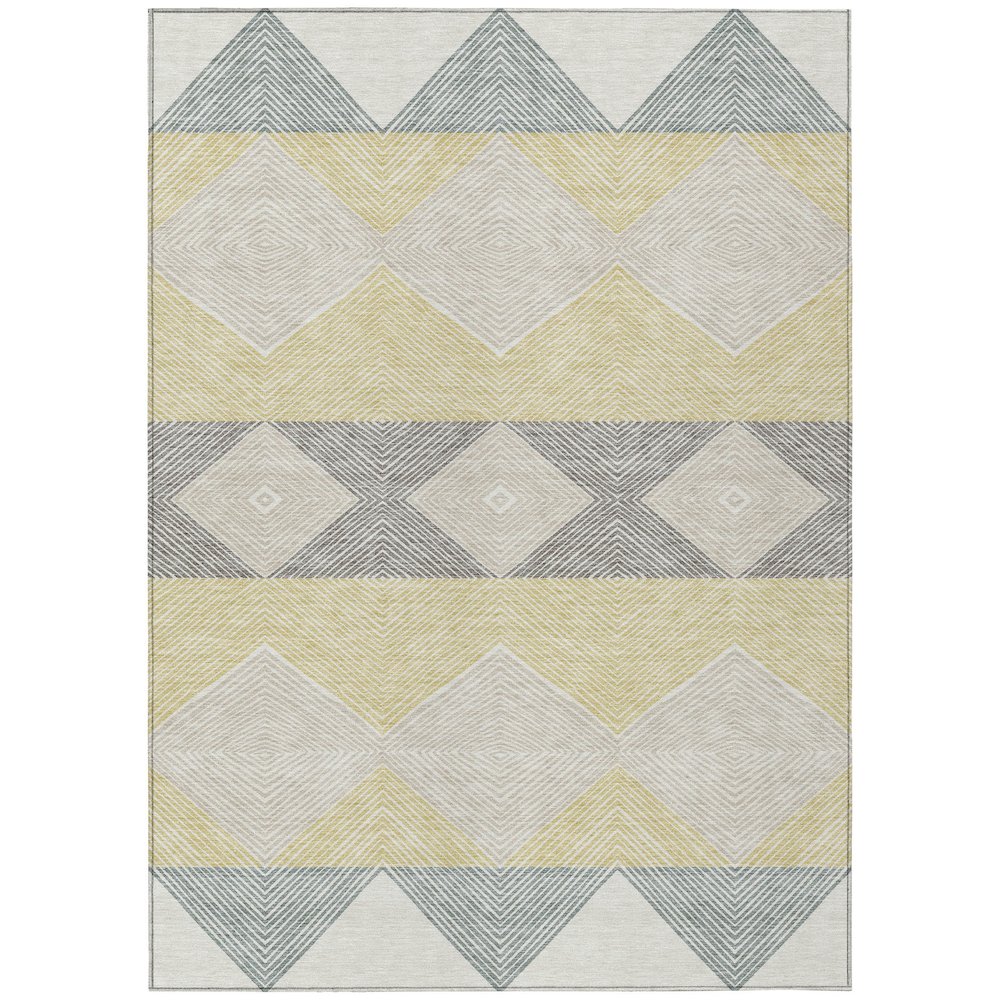 Machine Washable Indoor/Outdoor Chantille ACN2545 Ivory 3' x 5' Rug. Picture 1