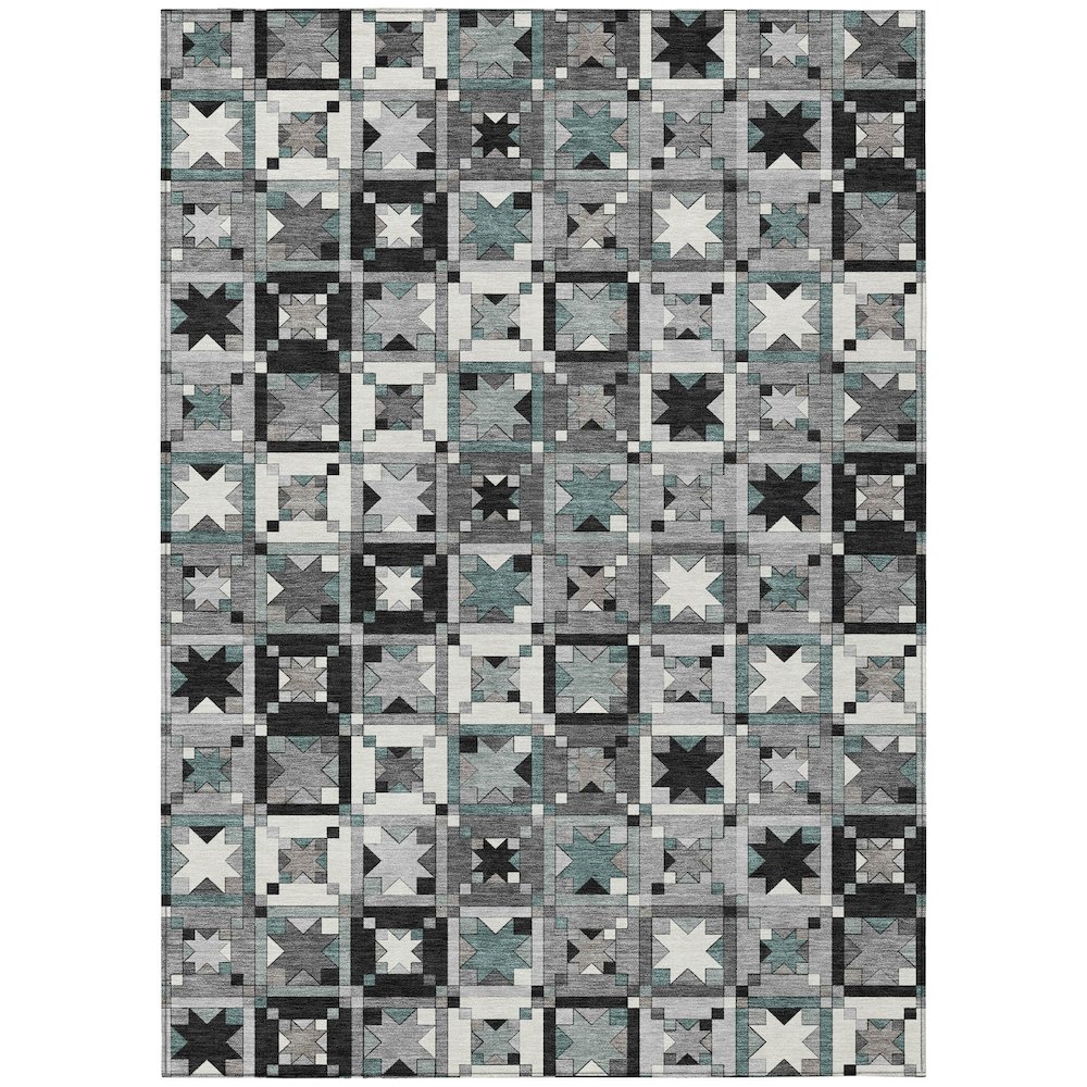 Machine Washable Indoor/Outdoor Chantille ACN2553 Gray 3' x 5' Rug. Picture 1