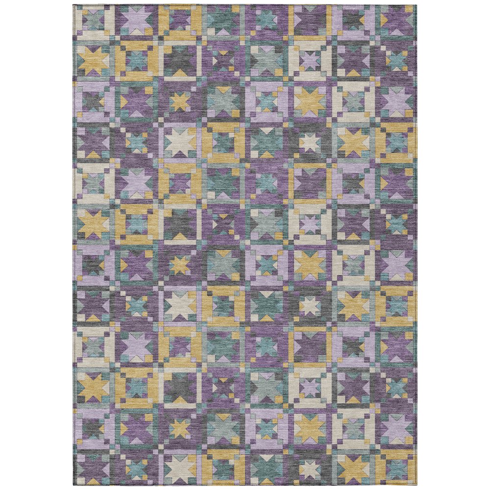 Machine Washable Indoor/Outdoor Chantille ACN2553 Purple 3' x 5' Rug. Picture 1