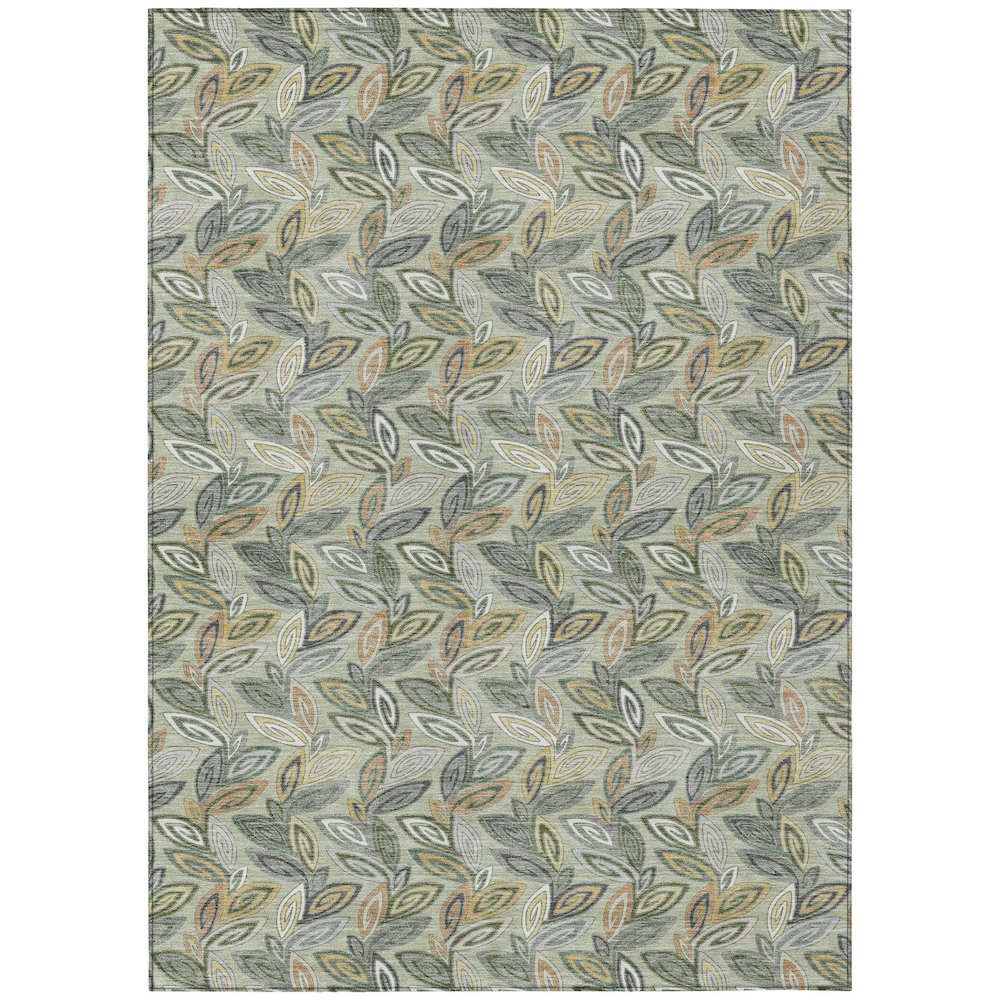 Machine Washable Indoor/Outdoor Chantille ACN2557 Green 3' x 5' Rug. Picture 1