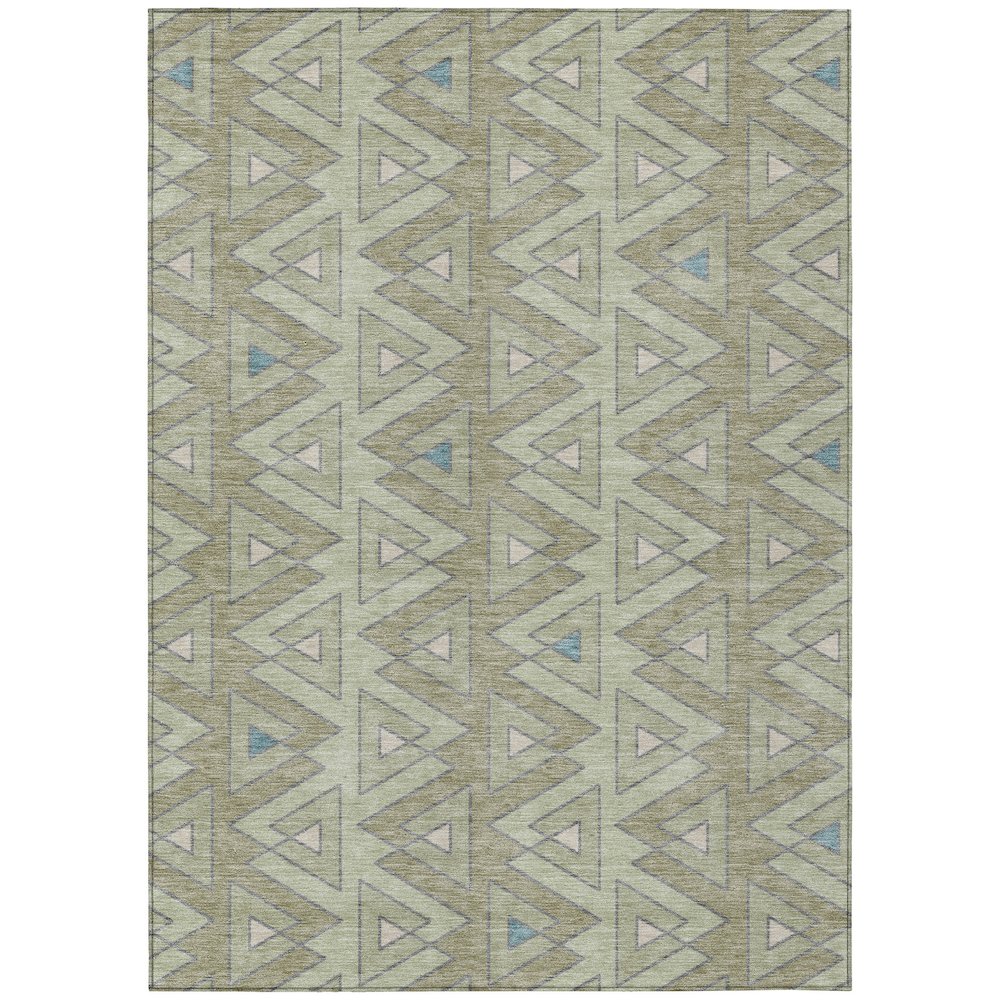 Machine Washable Indoor/Outdoor Chantille ACN2560 Green 3' x 5' Rug. Picture 1