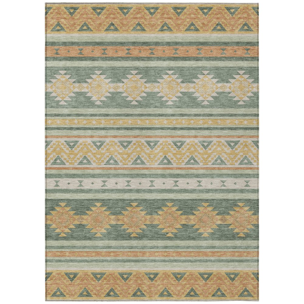 Machine Washable Indoor/Outdoor Chantille ACN2561 Green 3' x 5' Rug. Picture 1