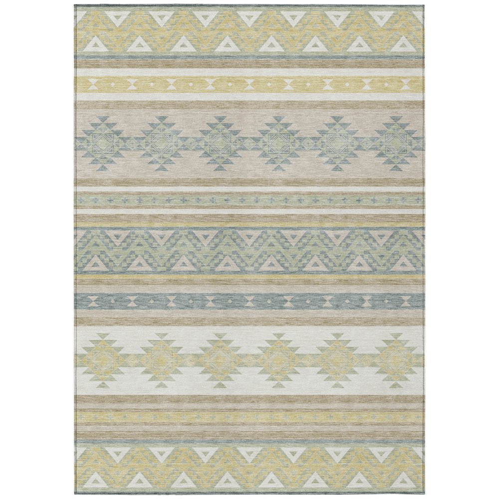 Machine Washable Indoor/Outdoor Chantille ACN2561 Ivory 3' x 5' Rug. Picture 1