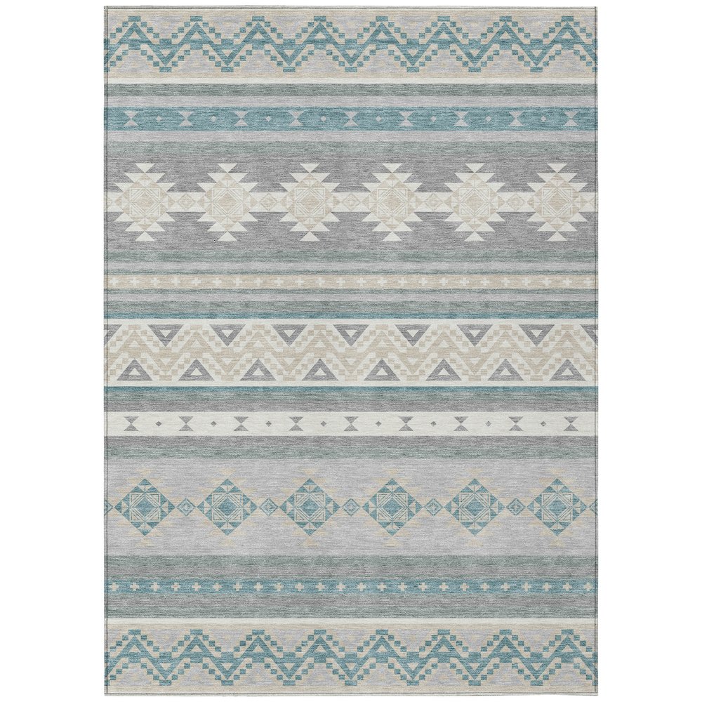 Machine Washable Indoor/Outdoor Chantille ACN2561 Gray 3' x 5' Rug. Picture 1