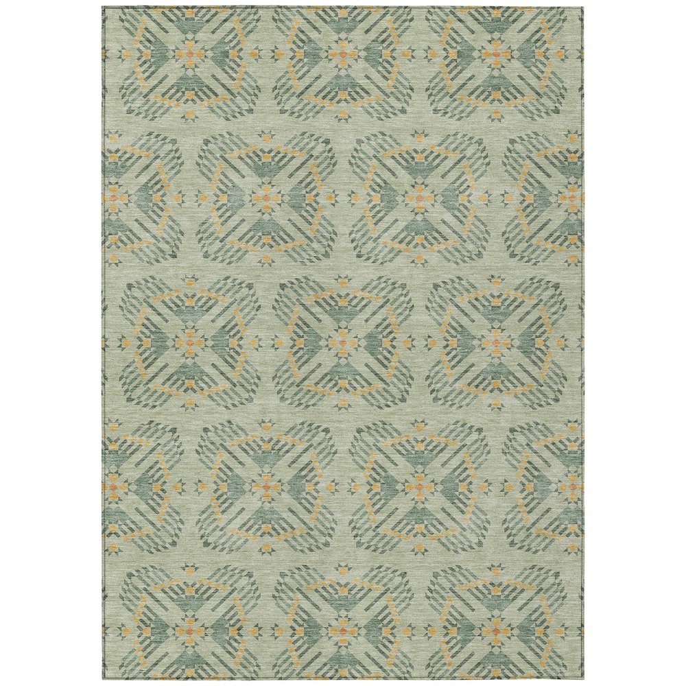 Machine Washable Indoor/Outdoor Chantille ACN2563 Green 3' x 5' Rug. Picture 1