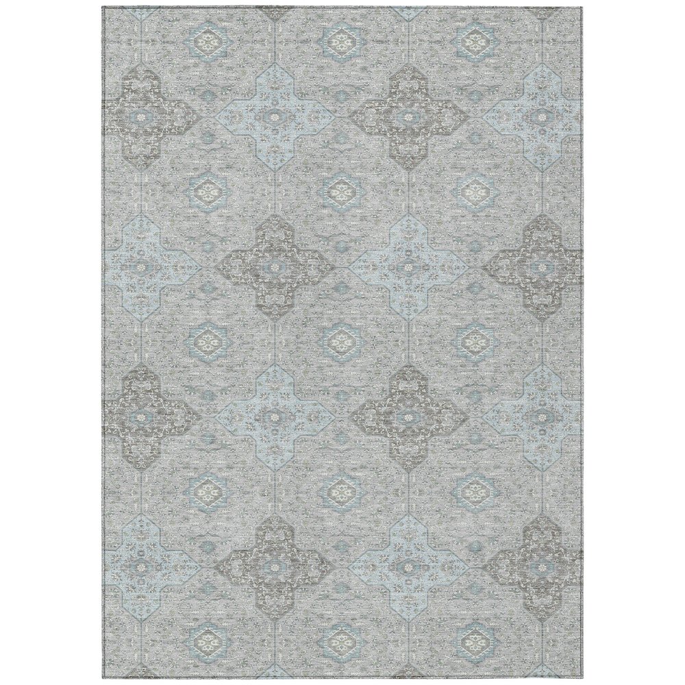 Machine Washable Indoor/Outdoor Chantille ACN2566 Gray 3' x 5' Rug. Picture 1