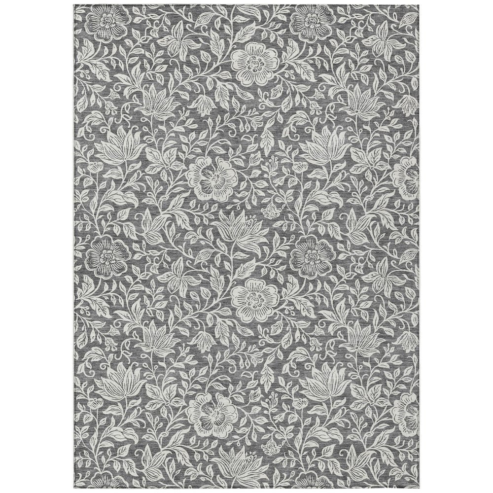 Machine Washable Indoor/Outdoor Chantille ACN2572 Gray 3' x 5' Rug. Picture 1