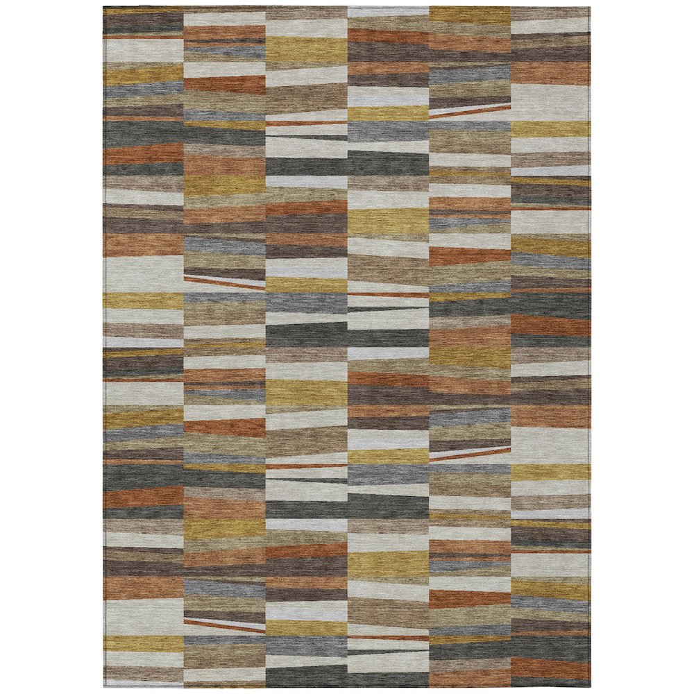 Machine Washable Indoor/Outdoor Chantille ACN2575 Brown 3' x 5' Rug. Picture 1