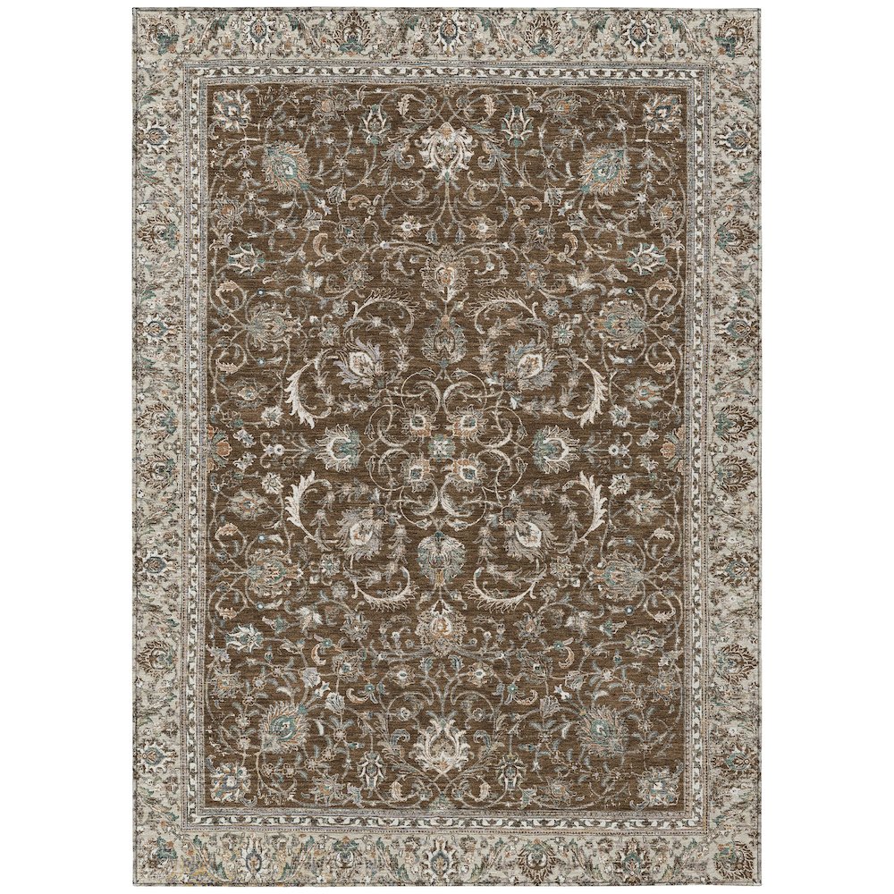 Machine Washable Indoor/Outdoor Chantille ACN2576 Brown 3' x 5' Rug. Picture 1
