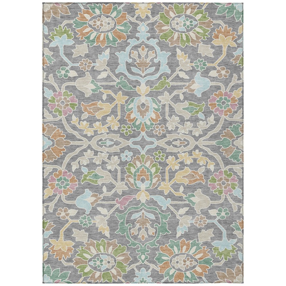 Machine Washable Indoor/Outdoor Chantille ACN2587 Gray 3' x 5' Rug. Picture 1
