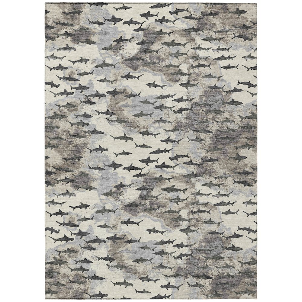 Machine Washable Indoor/Outdoor Chantille ACN2594 Brown 3' x 5' Rug. Picture 1