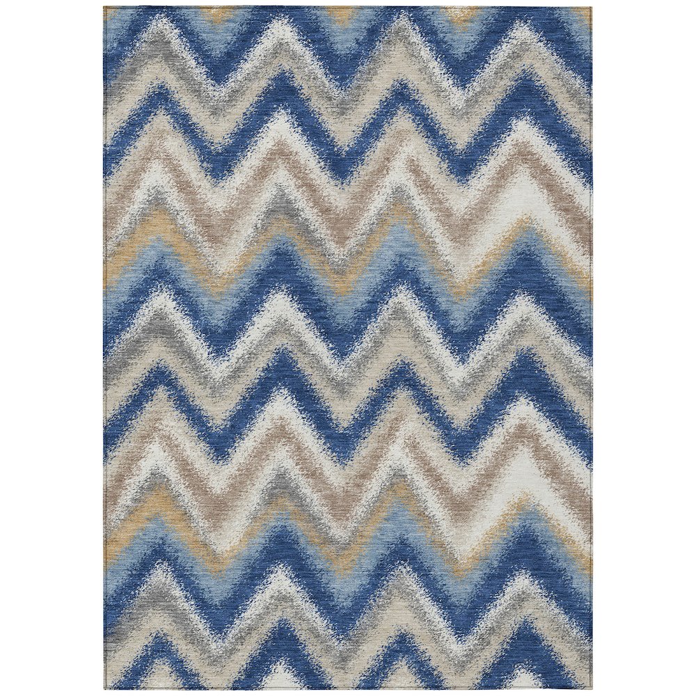 Machine Washable Indoor/Outdoor Chantille ACN2596 Blue 3' x 5' Rug. Picture 1