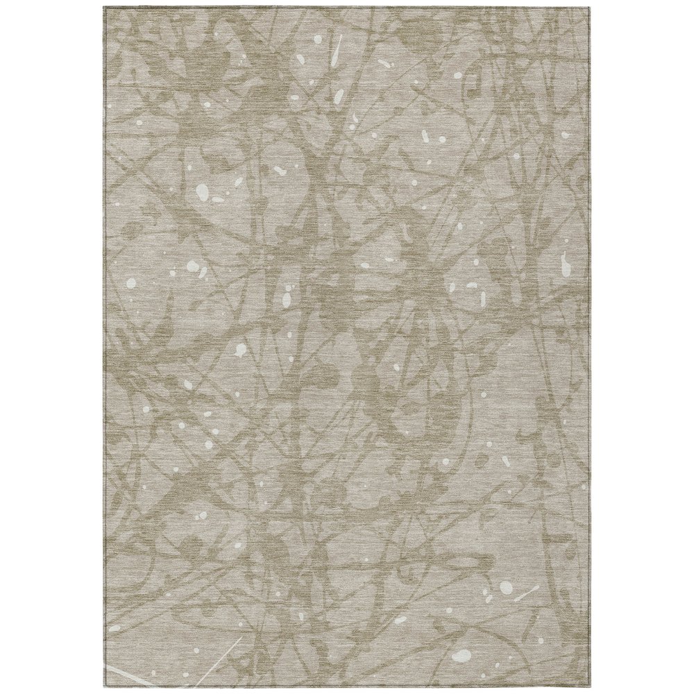 Machine Washable Indoor/Outdoor Chantille ACN2597 Brown 3' x 5' Rug. Picture 1