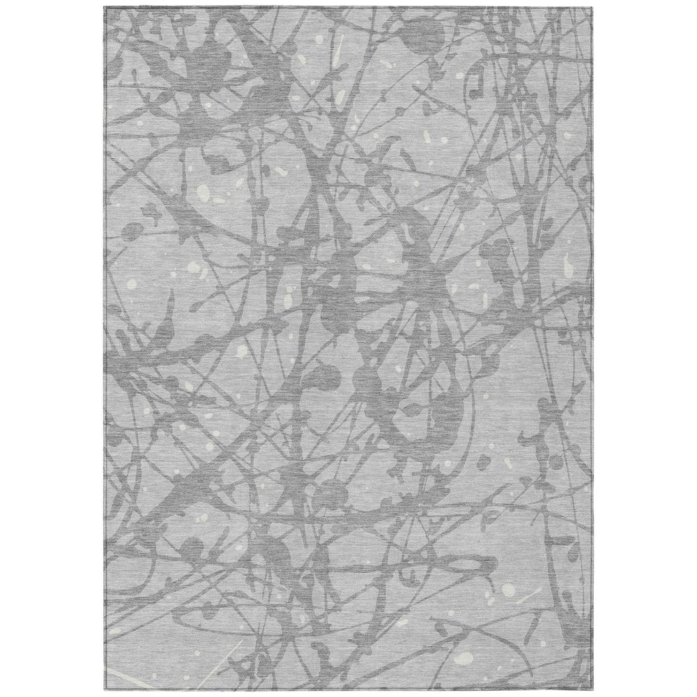 Machine Washable Indoor/Outdoor Chantille ACN2597 Gray 3' x 5' Rug. Picture 1
