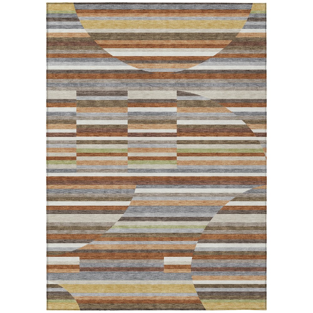 Machine Washable Indoor/Outdoor Chantille ACN2600 Orange 3' x 5' Rug. Picture 1