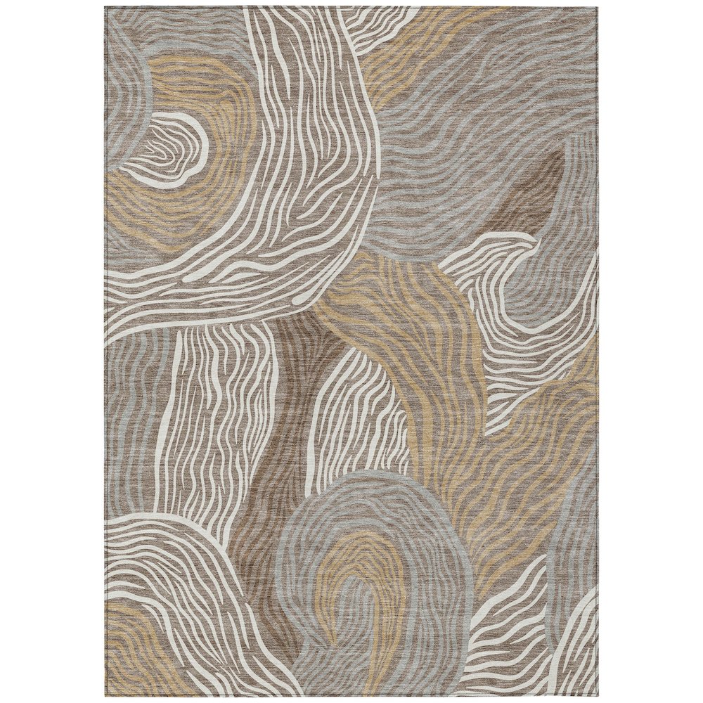 Machine Washable Indoor/Outdoor Chantille ACN2603 Brown 3' x 5' Rug. Picture 1