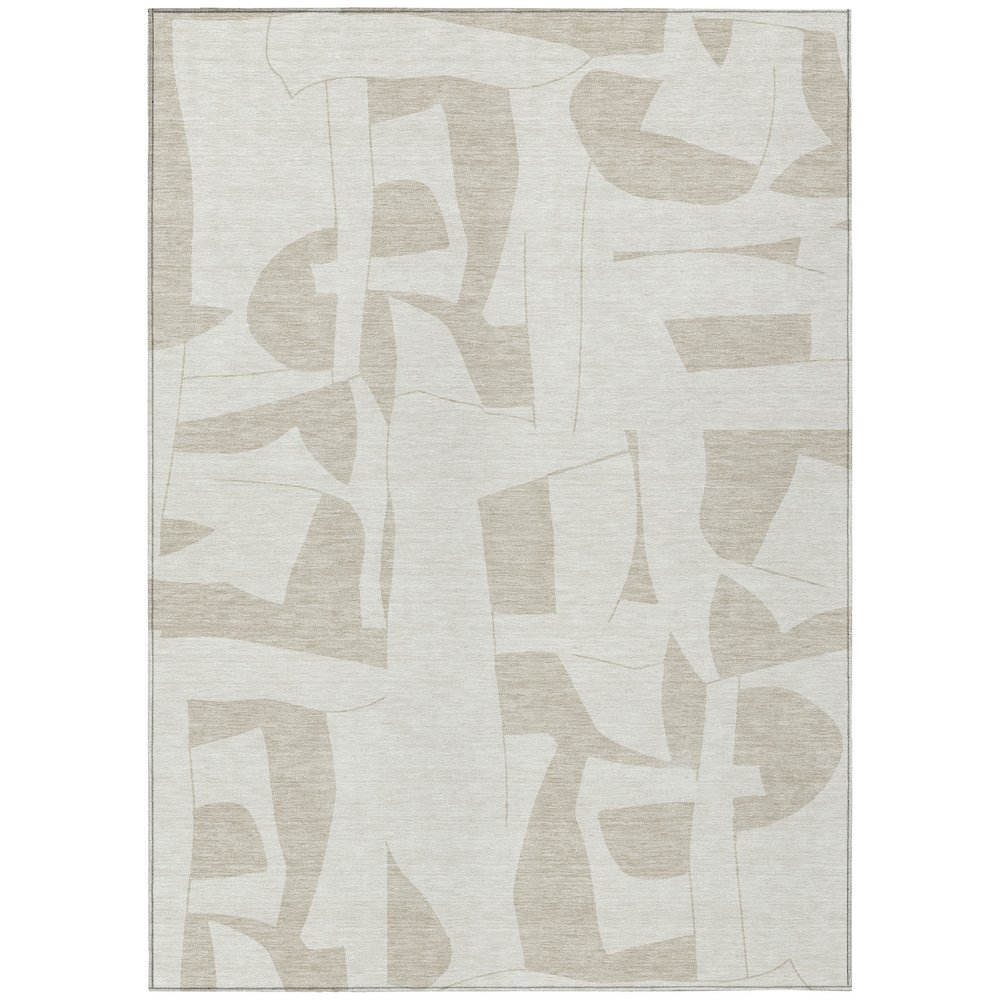 Machine Washable Indoor/Outdoor Chantille ACN2604 Ivory 3' x 5' Rug. Picture 1