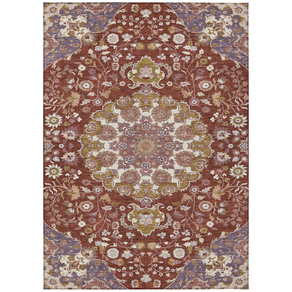Machine Washable Indoor/Outdoor Chantille ACN2611 Red 3' x 5' Rug. Picture 1
