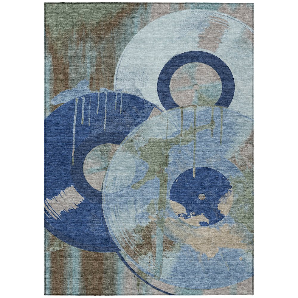 Machine Washable Indoor/Outdoor Chantille ACN2612 Blue 3' x 5' Rug. Picture 1