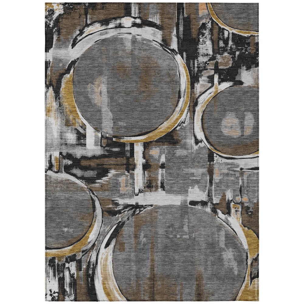Machine Washable Indoor/Outdoor Chantille ACN2615 Gray 3' x 5' Rug. Picture 1