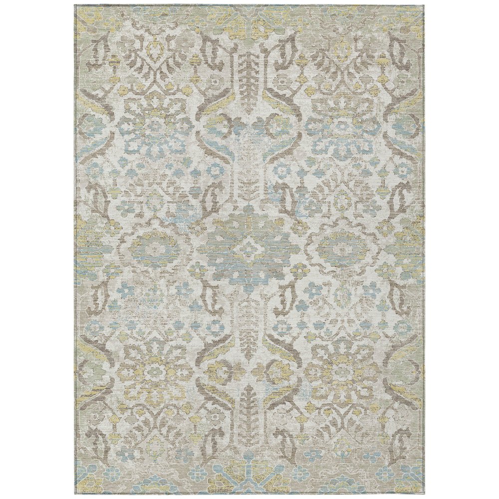 Machine Washable Indoor/Outdoor Chantille ACN2617 Ivory 3' x 5' Rug. Picture 1
