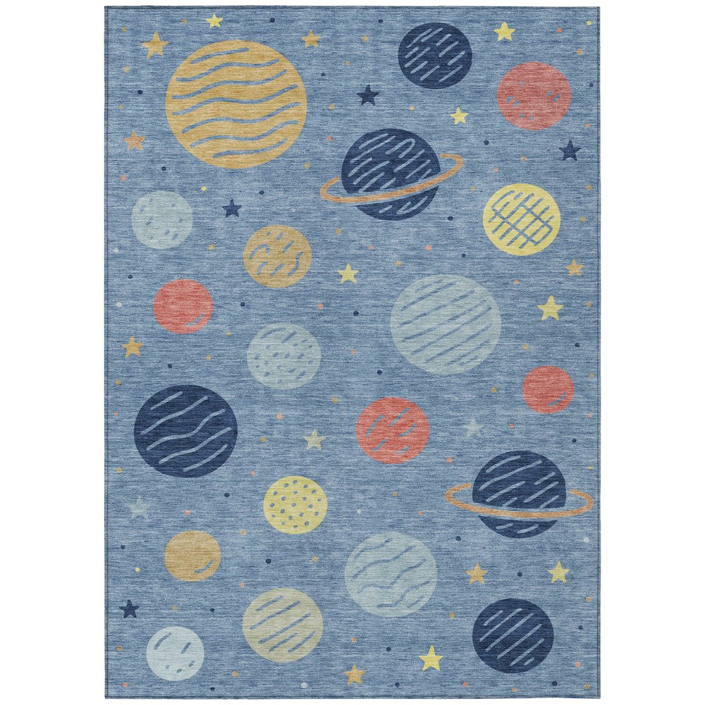 Machine Washable Indoor/Outdoor Chantille ACN2619 Blue 3' x 5' Rug. Picture 1