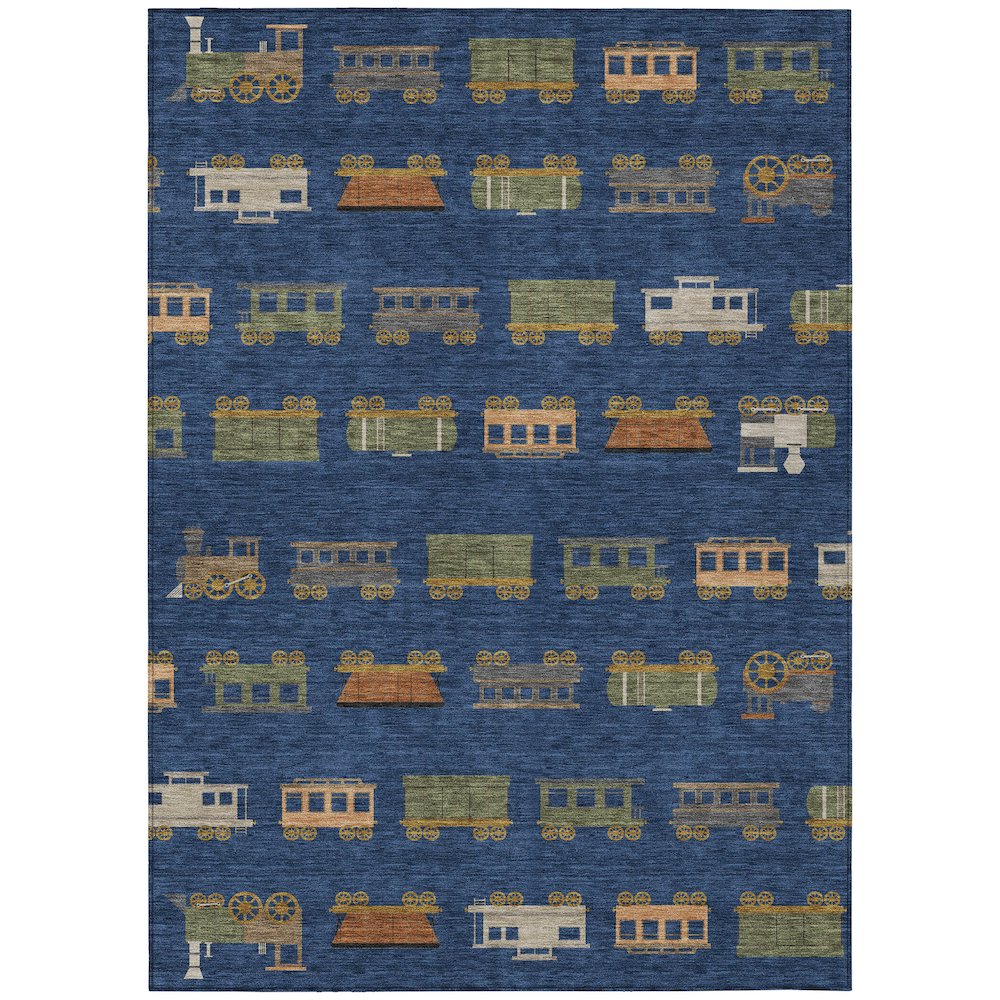 Machine Washable Indoor/Outdoor Chantille ACN2621 Blue 3' x 5' Rug. Picture 1