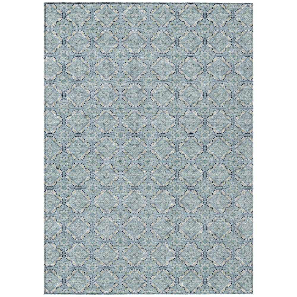 Machine Washable Indoor/Outdoor Chantille ACN2631 Blue 3' x 5' Rug. Picture 1