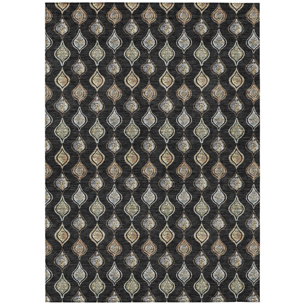 Machine Washable Indoor/Outdoor Chantille ACN2632 Black 3' x 5' Rug. Picture 1