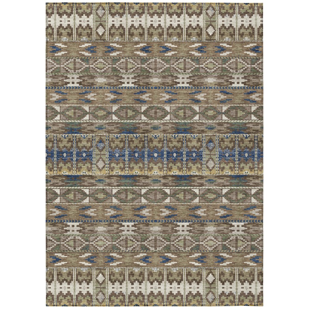Machine Washable Indoor/Outdoor Chantille ACN2635 Brown 3' x 5' Rug. Picture 1