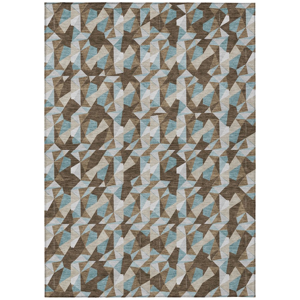 Machine Washable Indoor/Outdoor Chantille ACN2636 Brown 3' x 5' Rug. Picture 1
